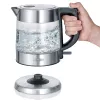 Severin WK 3468 Kanvica na vodu 1 l 2200 W čierna, nehrdzavejúca oceľ, transparentná