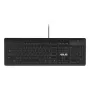 Káblová klávesnica Full-Size ASUS KU100 čierna, estónske rozloženie, USB Type-A, 2 m kábel