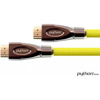 PYTHON prepojovací kábel High-Speed-HDMI s Ethernet 4K2K / UHD - AKTÍVNY (Redmere čipset) - OFC - nylonový oplet žltý - 30m - PYTHON Series
