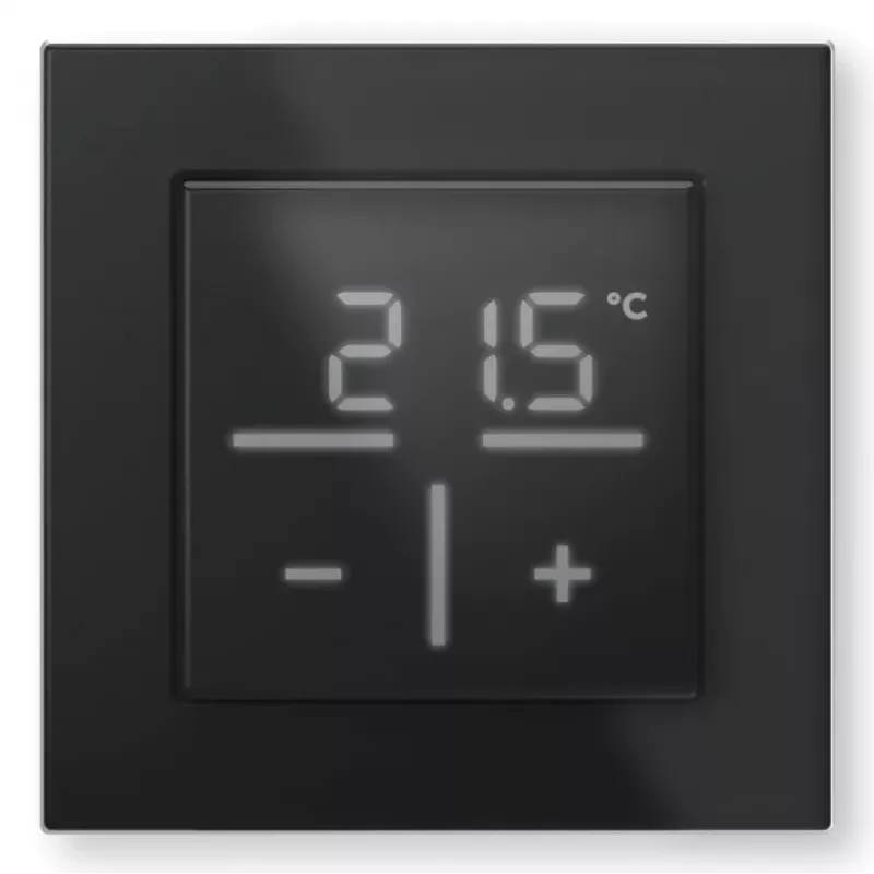 Sklenený nástenný termostat Homematic IP 161570A0 — digitálny, čierny, 230 V, IP20