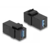 DeLOCK Keystone modul USB 3.0 A zásuvka na A zásuvku čierny 1:1