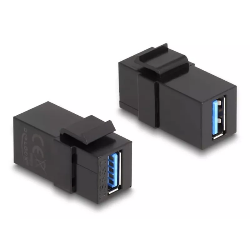 DeLOCK Keystone modul USB 3.0 A zásuvka na A zásuvku čierny 1:1