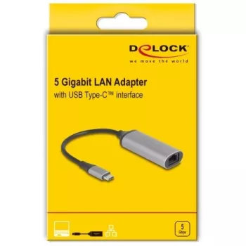 DeLOCK 81570 káblový adaptér USB Type-C RJ-45 0,15 m antracitový