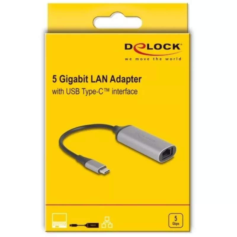DeLOCK 81570 káblový adaptér USB Type-C RJ-45 0,15 m antracitový
