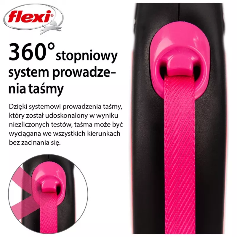 Flexi New Neon S 5 m psie automatické vodítko