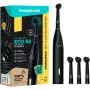 happybrush ECO R2 Allblack, dospelý, vibračná zubná kefka, hĺbkové čistenie, leštenie, citlivá, 8800 pohybov za minútu, čierna, Nemecko