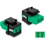 Keystone modul DELOCK 87074 plochý LC konektor zelený/čierny 16,5×29,2×21,9 mm