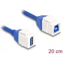 DeLOCK Keystone modul kábel USB 5 Gbps Type-A zásuvka na Type-B zásuvku 20 cm modrý