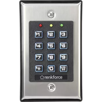 Elektronický kódový zámok Renkforce 1582597 na omietku/pod omietku podsvietená klávesnica pre kontrolu prístupu