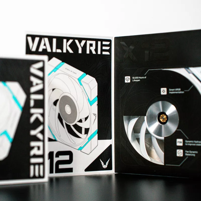VALKYRIE X12R ARGB 120mm skriňový ventilátor s reverznými lopatkami biely