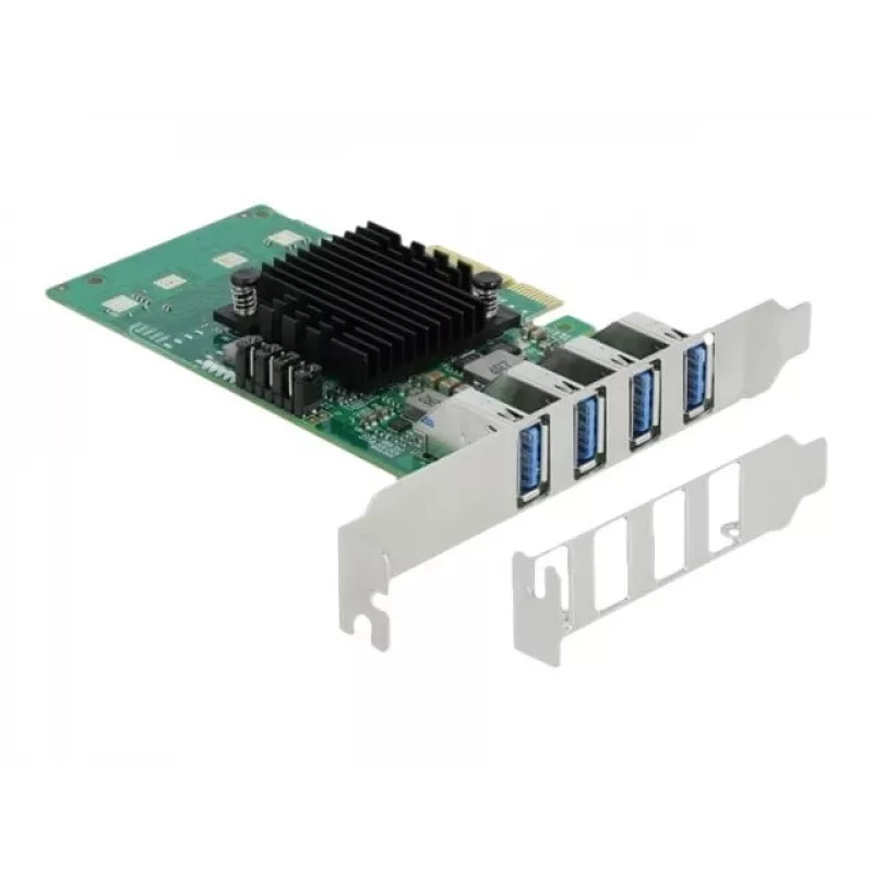DeLOCK PCI Express x4 karta na 4 x externý USB 3.0 Quad Channel - Low Profile formát