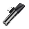 Baseus audio adaptér USB-C na minikonektor 3,5 mm + USB-C (čierna)