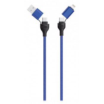 USB kábel 2GO 797368 1,2 m USB A/USB C USB C/Lightning čierna modrá