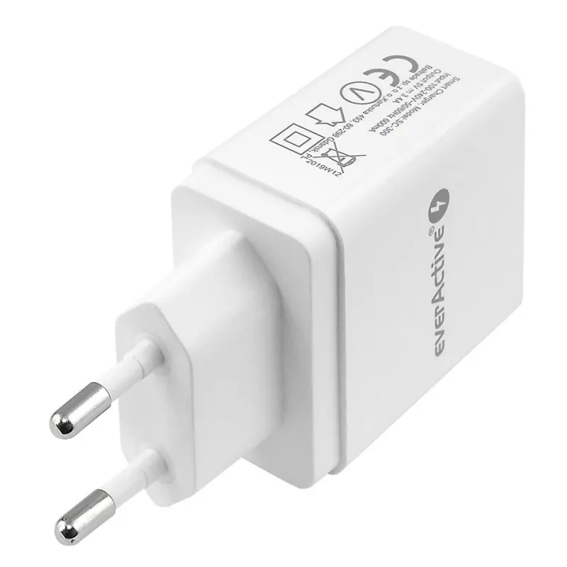 everActive SC-300 nabíjačka telefónu 3x USB 3,4A, biela