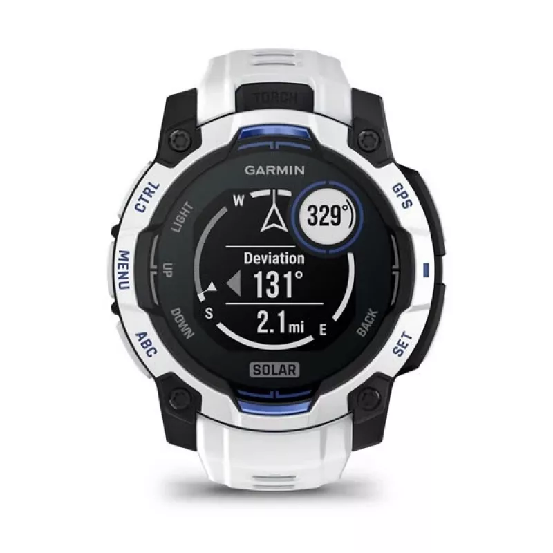 Garmin Instinct 3 Solar smart hodinky, 45 mm, Black/Stone White, silikónový remienok (010-02934-03)