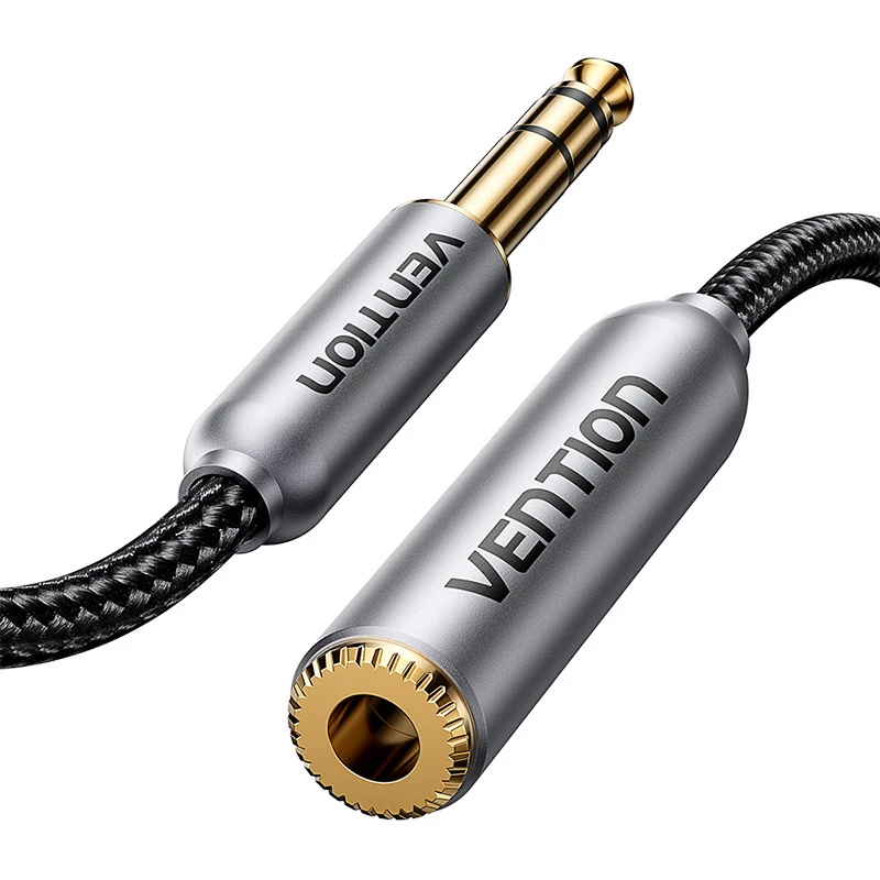 Audio kábel Vention BCXHH 2m — 6,35 mm konektor samec na 6,35 mm konektor samica, dĺžka 2 m