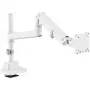 Držiak monitora DIGITUS Single, svorka, max. 57 palcov, nosnosť 27 kg, VESA 75x75–100x100, biela