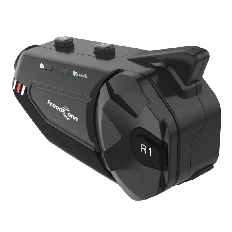 Headset FreedConn R1 PLUS E motocyklová Bluetooth interkom, Bluetooth 5.0+EDR, dosah 1000 m, IP65, FM, 1080p video, 30 h hovoru