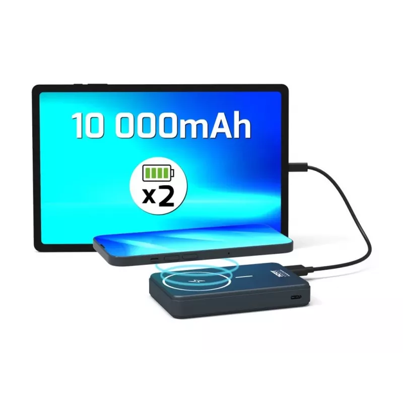 Port Designs 907005 powerbanka 10000 mAh bezdrôtové nabíjanie čierna