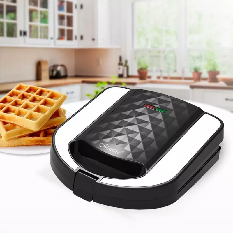 Toster sendvičovač Maestro MR-709 3v1 750W – sendvičovač, grilovacie a vaflové platne, biela