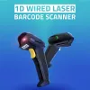 Qoltec 1D laserový čítač čiarových kódov | USB | čierna