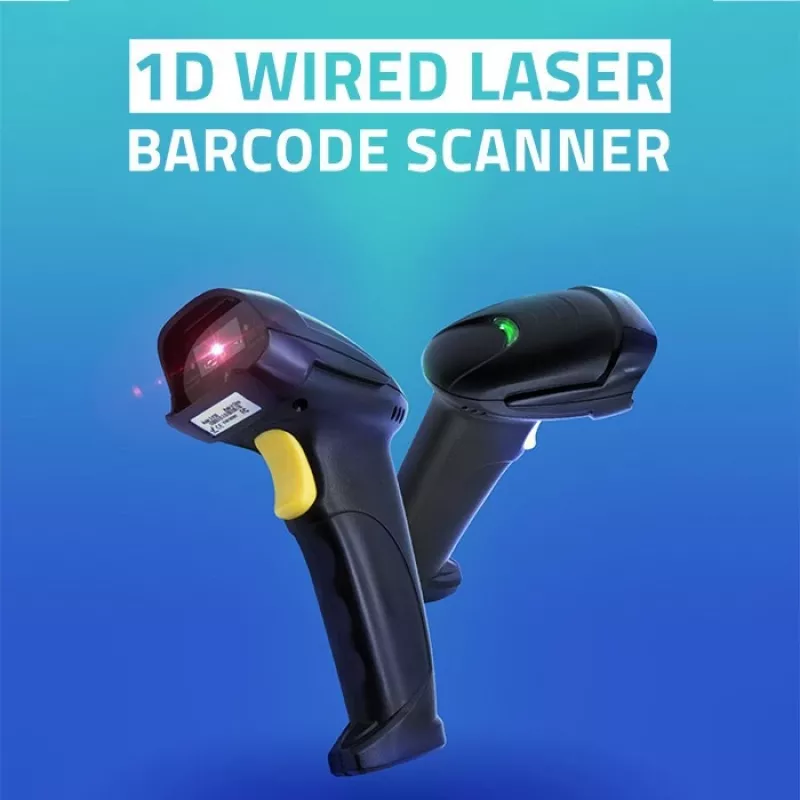 Qoltec 1D laserový čítač čiarových kódov | USB | čierna