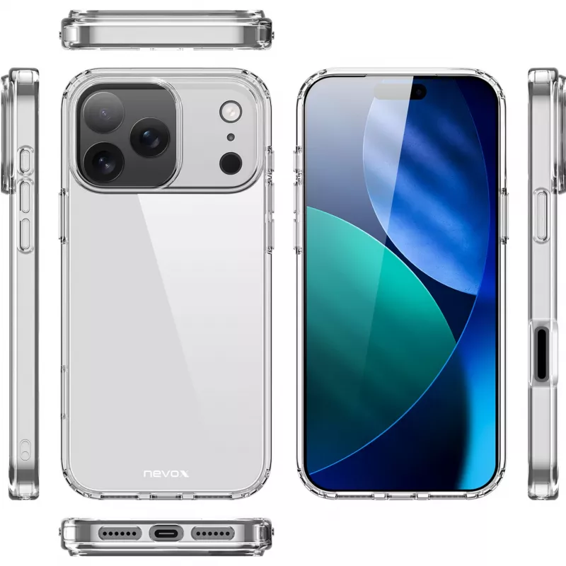 Nevox StyleShell Flex puzdro pre iPhone 17 Pro, priehľadné