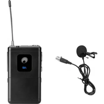 Lavalier mikrofón Omnitronic UHF-E Series 527,5 MHz — káblový lavalier mikrofón pre reč a prezentácie
