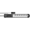 Predlžovací kábel Brennenstuhl Premium-Line 3m 6 AC Outlets Indoor čierny sivý