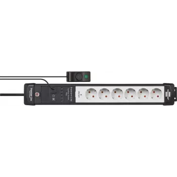 Predlžovací kábel Brennenstuhl Premium-Line 3m 6 AC Outlets Indoor čierny sivý