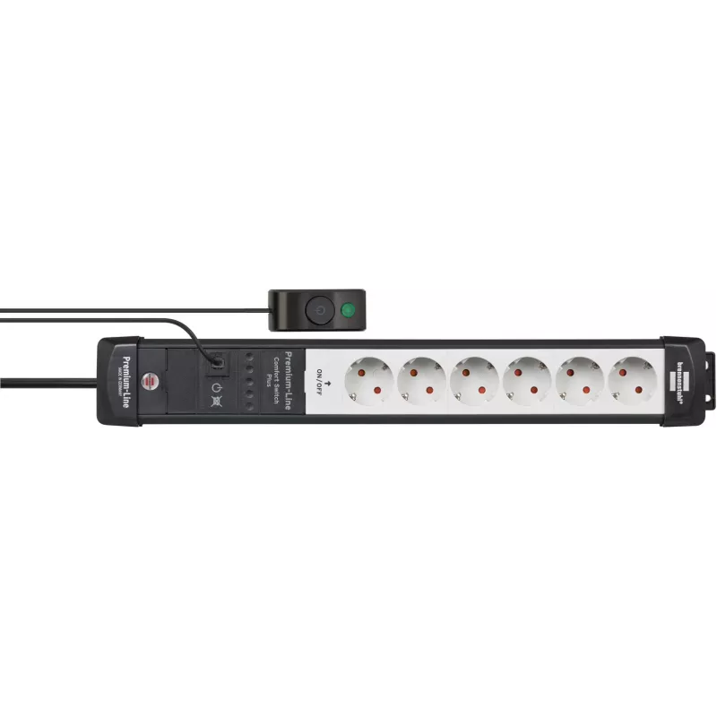 Predlžovací kábel Brennenstuhl Premium-Line 3m 6 AC Outlets Indoor čierny sivý