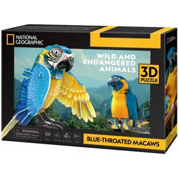 3D puzzle Cubicfun ara modrokrká, 88 dielov, model 306-DS1097H