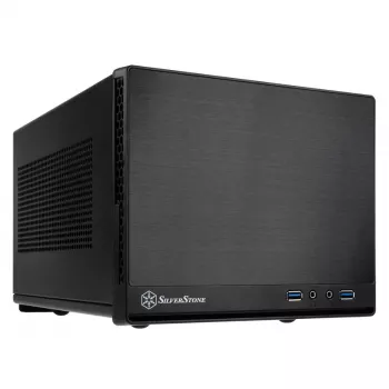 SilverStone SUGO 13 - Desktop - Mini-DTX - bez napájacieho zdroja (AT / PS/2) - čierna - USB/Audio (SST-SG13B-Q)