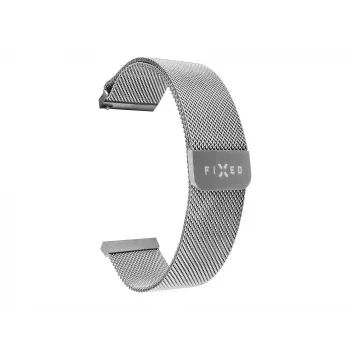 Kovový mesh náramok FIXED FIXMEST-22MM-SL — 22 mm, rýchloupínanie, strieborný, nehrdzavejúca oceľ