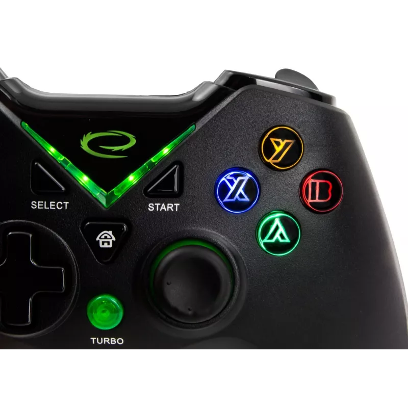 Esperanza EGG114K Pirate gamepad, USB 2.0, analógový/digitálny, pre PC, Xbox One, Xbox Series X/S, čierny