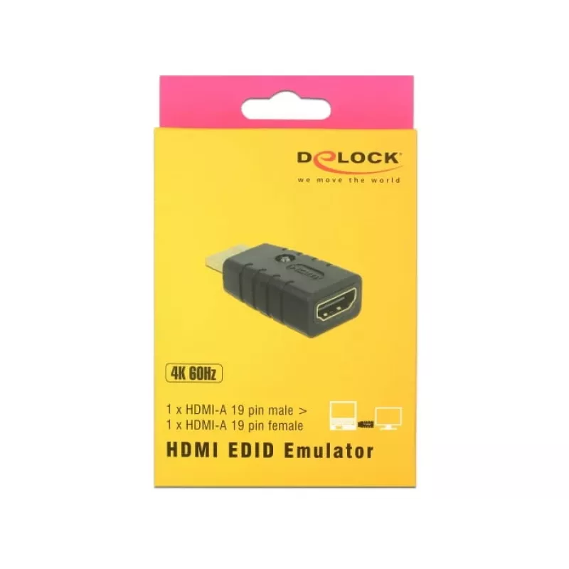 Adaptér HDMI (konektor samec) > HDMI (konektor samica), EDID emulátor (čierny)