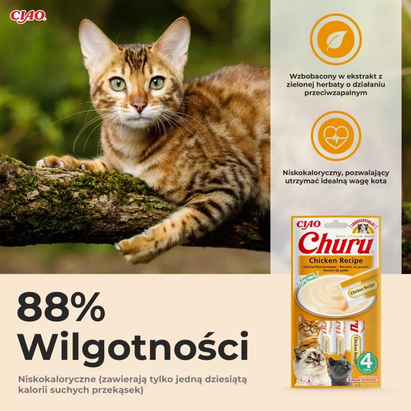 INABA Churu kuracie - maškrty pre mačky - 4x14 g