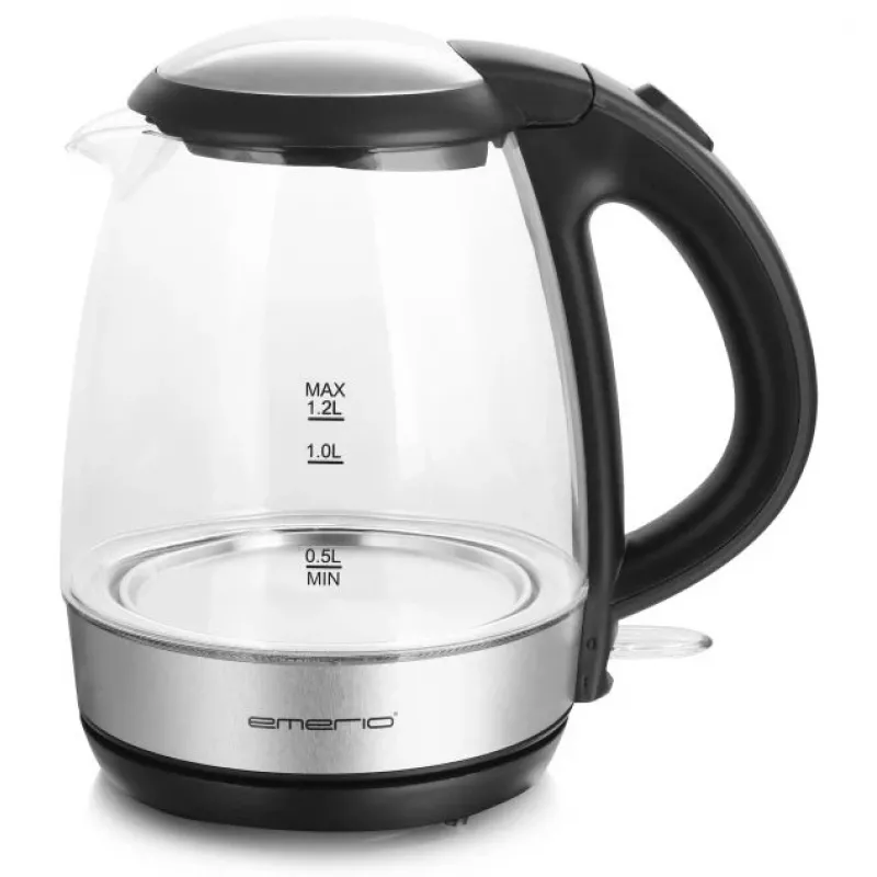 Rýchlovarná kanvica Emerio 1,2L 2200W sklo