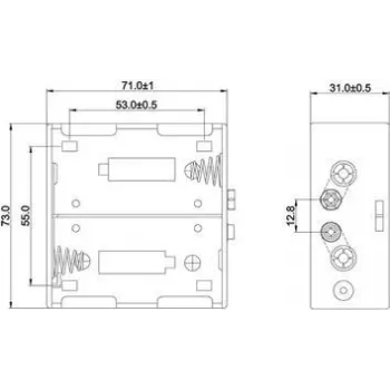 Goobay 11452 BH D Držiak batérií pre 2 články D, čierny