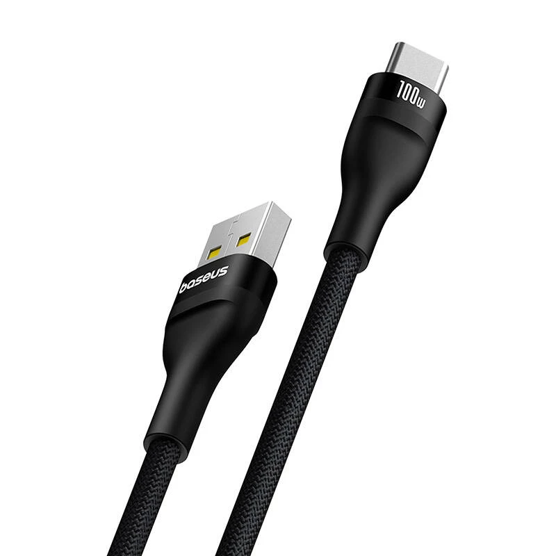 Baseus Flash 2 USB A na USB C rýchlonabíjací kábel 2 m 100 W čierny