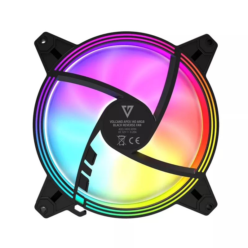 Počítačový ventilátor MODECOM VOLCANO APEX 140 ARGB čierny Reverse 140 mm