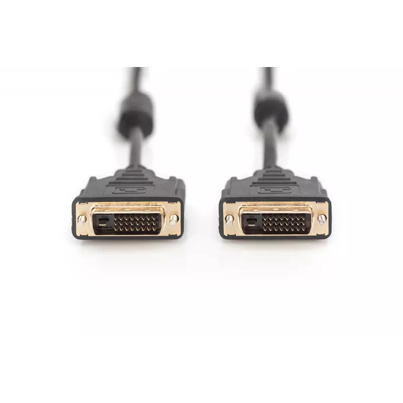 Assmann DVI prepojovací kábel. DVI(24+1). 2x ferit M/M. 10.0m. DVI-D dual link. UL. bl (AK-320101-100-S)