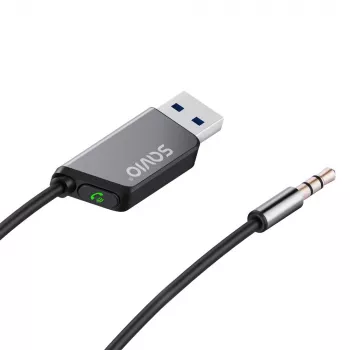 Savio TR-16 vysielač AUX adaptér s funkciou handsfree, Bluetooth 5.3, Google Assistant/Siri