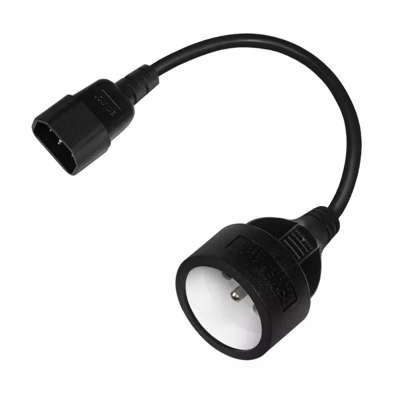 Savio CL-180 Napájací adaptérový kábel IEC C14 na CEE 7/5, 15 cm