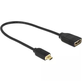 DELOCK kábel HDMI Micro D konektor samec > HDMI A konektor samica High Speed s Ethernet 3D 4K 20cm Premium Slim
