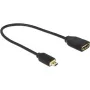 DELOCK kábel HDMI Micro D konektor samec > HDMI A konektor samica High Speed s Ethernet 3D 4K 20cm Premium Slim