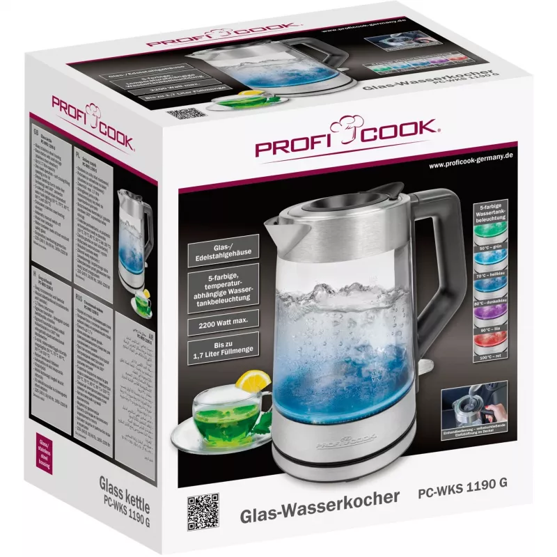 Proficook elektrická sklenená kanvica PC-WKS 1190 G