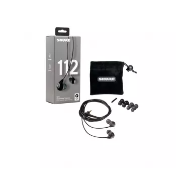 Shure SE112-GR káblové in-ear slúchadlá pre hovory/hudbu, čierna, sivá