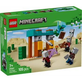 LEGO stavebnica Illager púštna patrola 21267 – Minecraft herná sada, 105 dielov, 4 minifigúrky, 80×60×110 mm