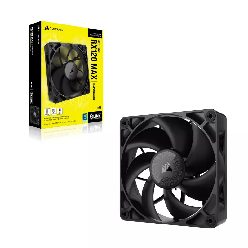 Corsair iCUE LINK RX120 MAX 120mm skriňový ventilátor - čierny